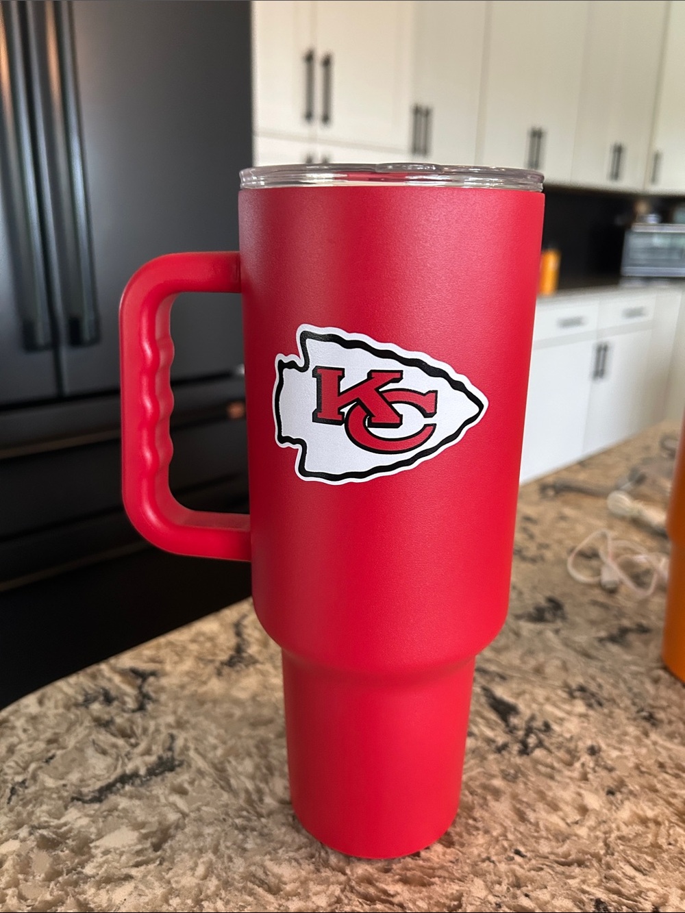 NFL Kansas City Chiefs Red Travel Mug with Handle